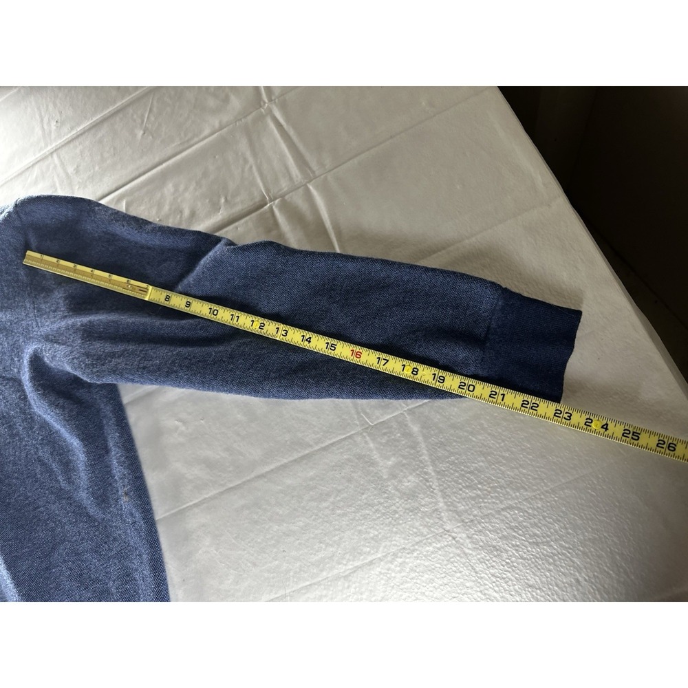 Orvis Merino Wool Sweater Mens Large Navy Blue Mock Neck Pullover - Picture 7 of 14